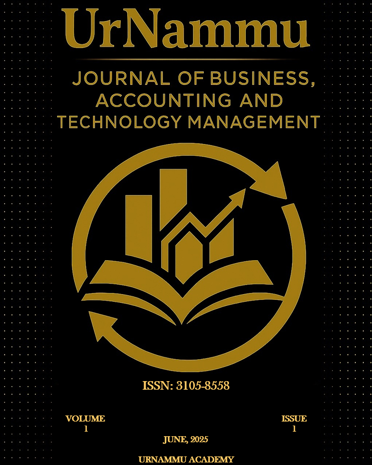 					View Vol. 1 No. 1 (2025): UrNammu Journal of Business, Accounting and Technology Management
				