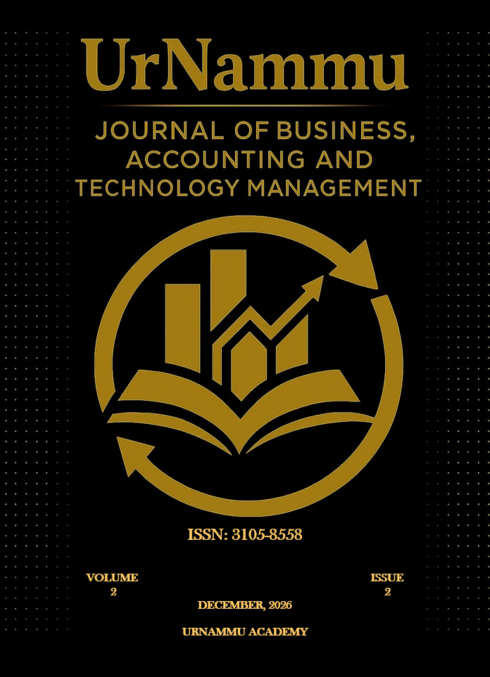 					View Vol. 2 No. 2 (2026): UrNammu Journal of Business, Accounting and Technology Management
				